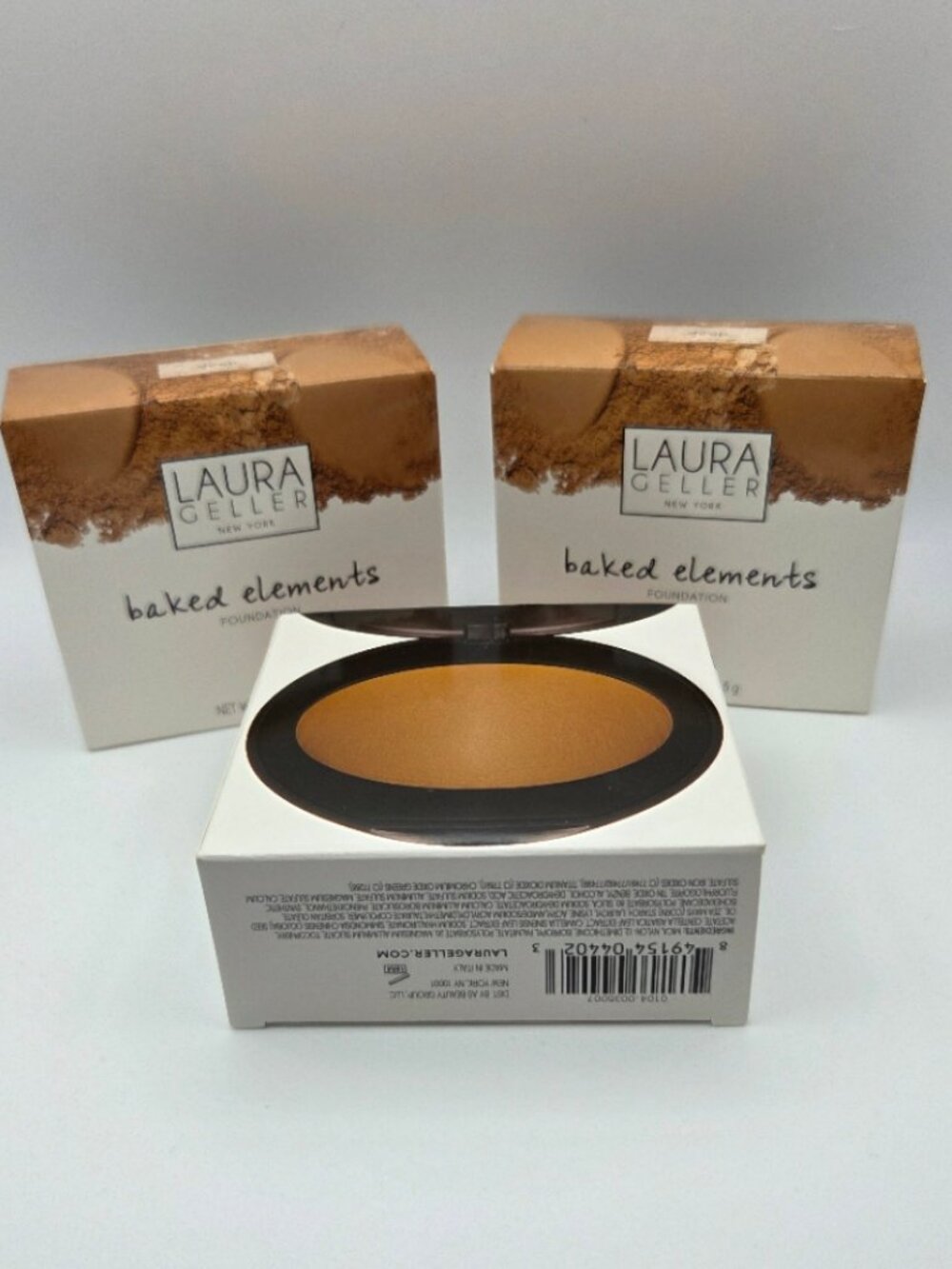 NIB 3x Laura Geller Baked Elements Foundation - DEEP
